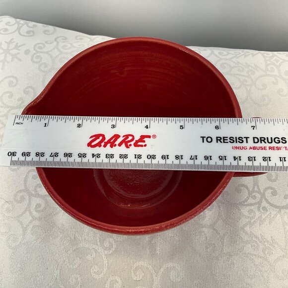 Alabama Cotton Pickin Pottery Red Mixing Bowl With Handle - Picture 9 of 9